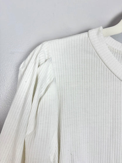L - Hello Miz Ribbed Puff Sleeve Top