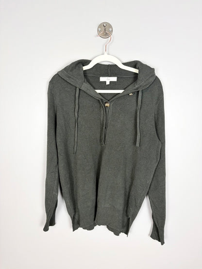 L - Ripe Sage Hooded Knit Nursing Sweater