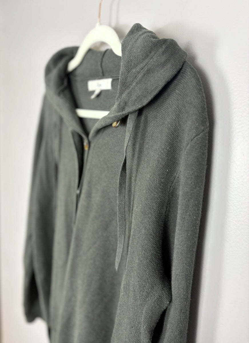 L - Ripe Sage Hooded Knit Nursing Sweater