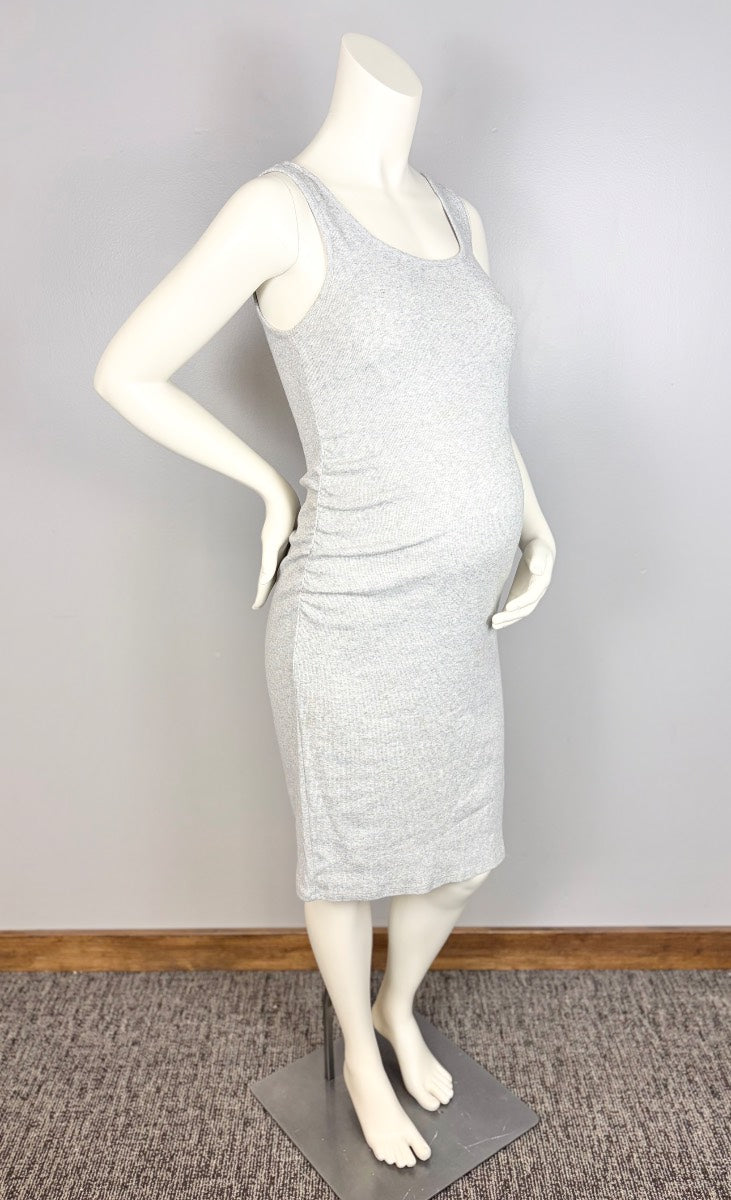 L - Paisley Sky Grey Ribbed Tank Dress