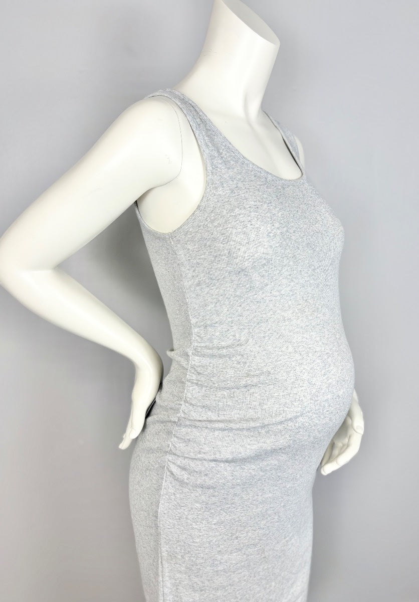 L - Paisley Sky Grey Ribbed Tank Dress