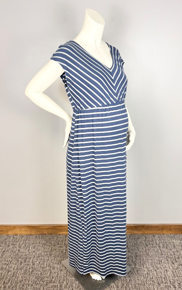 L - Motherhood Striped Maxi Dress