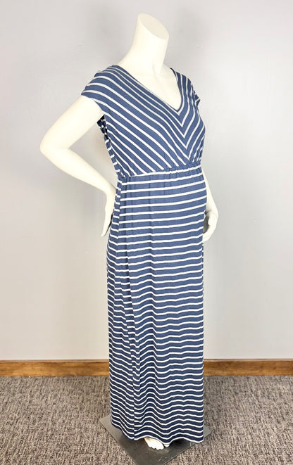 L - Motherhood Striped Maxi Dress