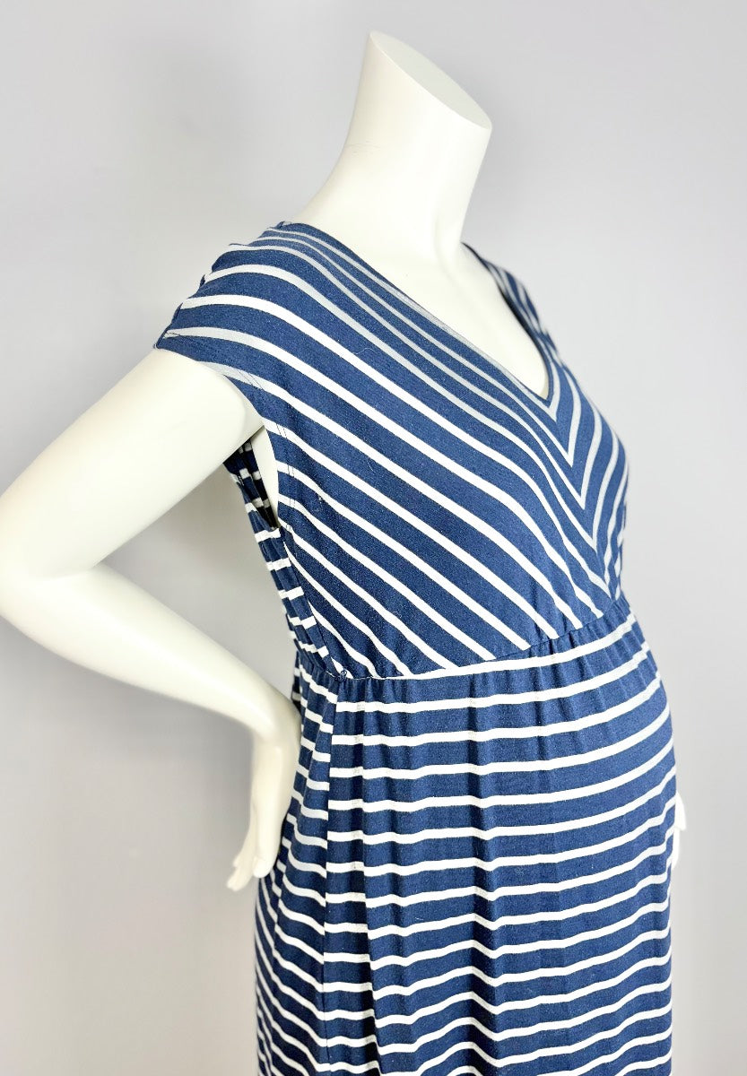 L - Motherhood Striped Maxi Dress