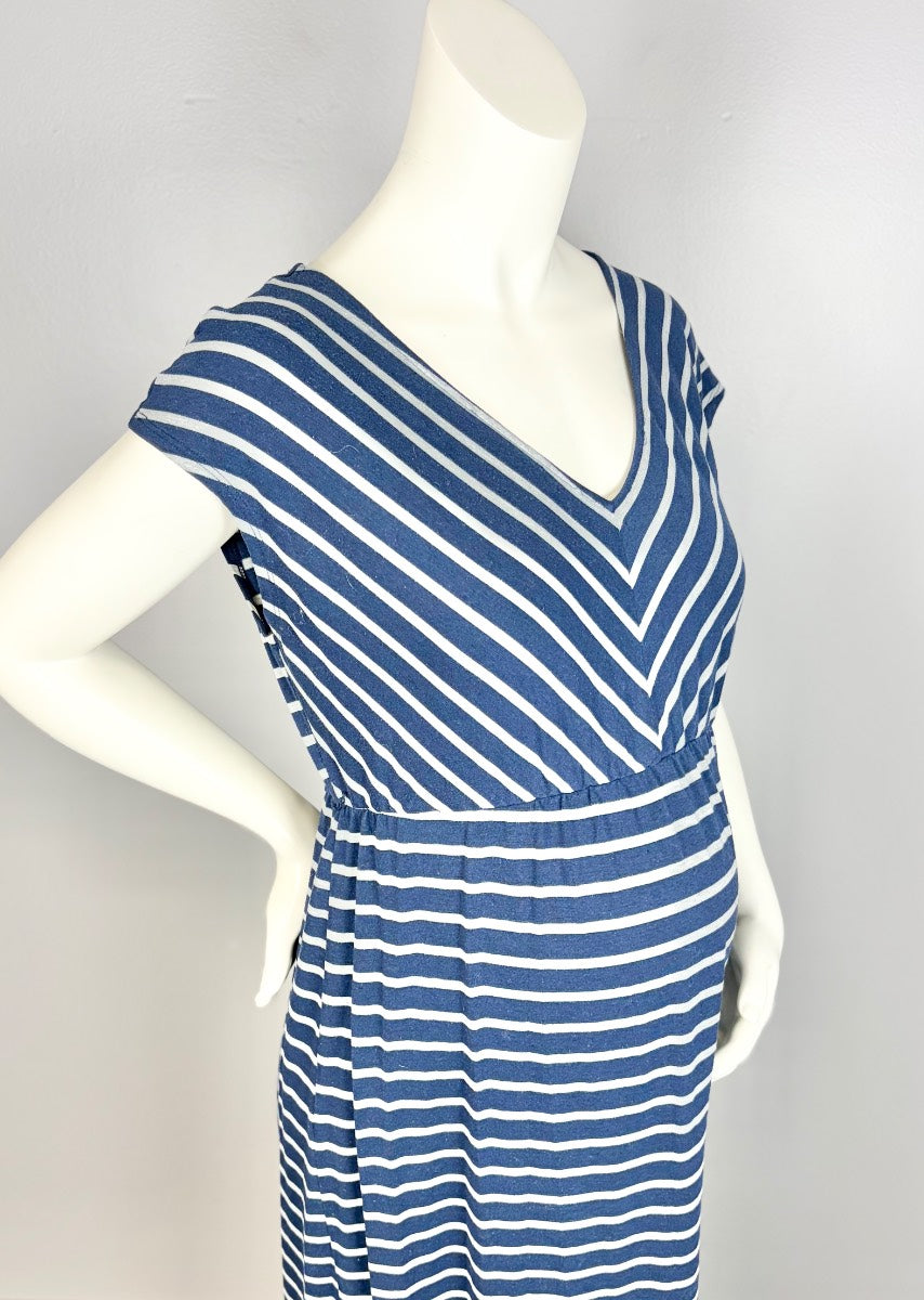 L - Motherhood Striped Maxi Dress