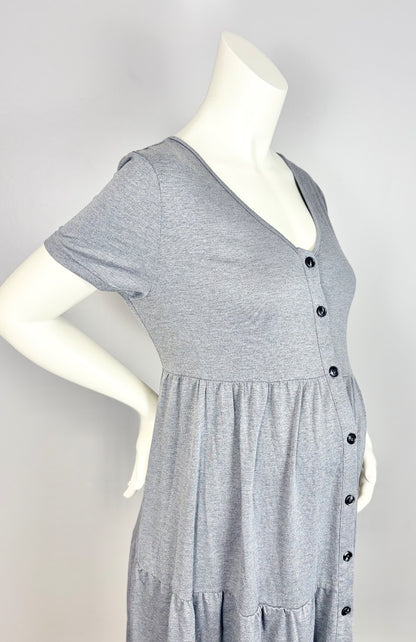 XXL - Shein Tiered Grey Button Front Dress