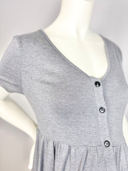 XXL - Shein Tiered Grey Button Front Dress
