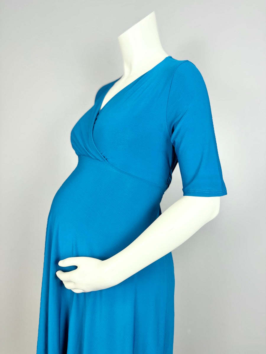 L - Hello Miz Teal Wrap Dress