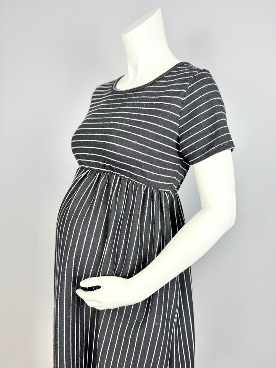 XL - Hello Miz Black Striped Babydoll Dress