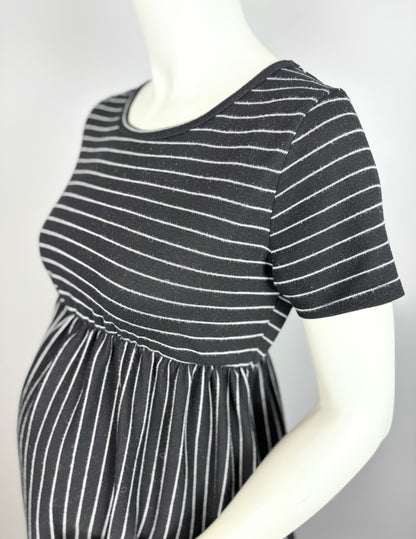 XL - Hello Miz Black Striped Babydoll Dress