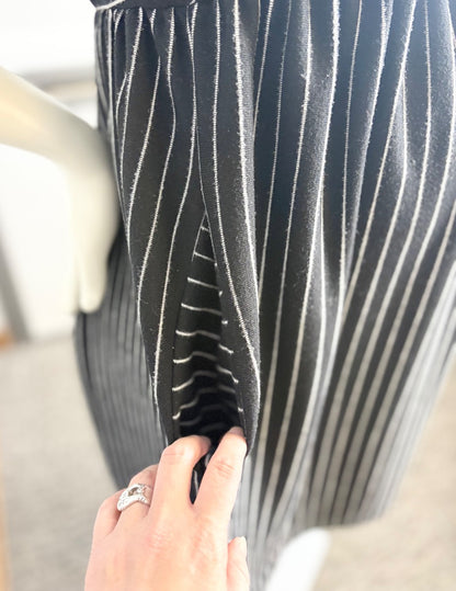 XL - Hello Miz Black Striped Babydoll Dress