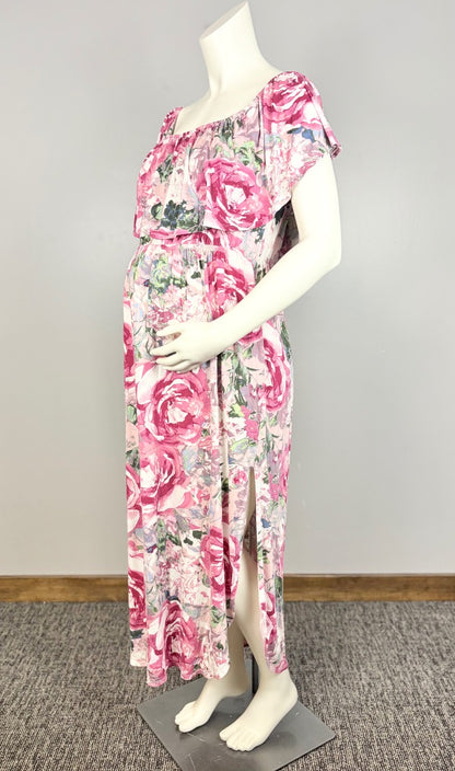XXL - Floral Ruffle Maxi Dress