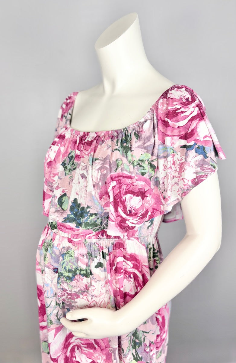 XXL - Floral Ruffle Maxi Dress