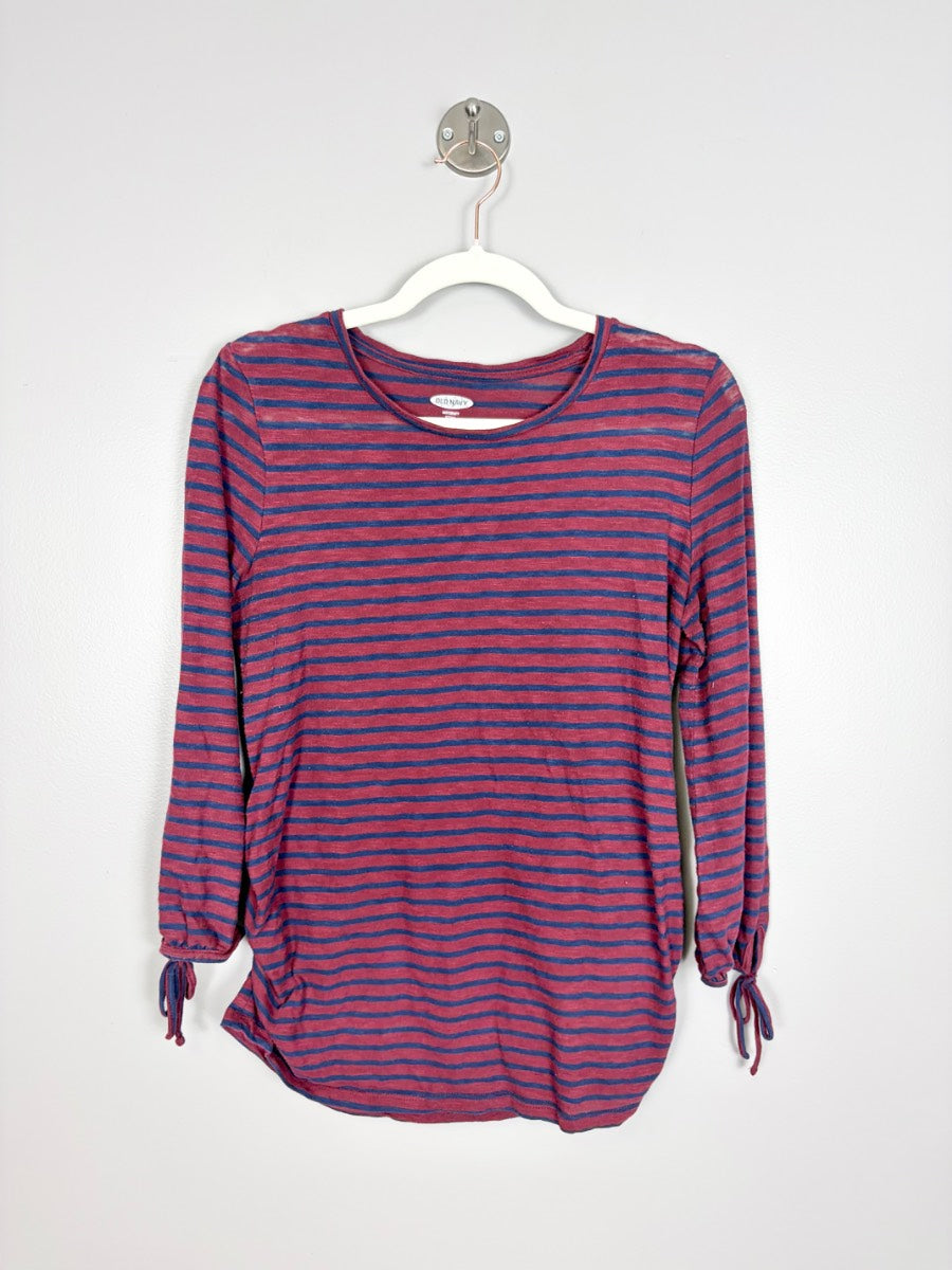 M - Old Navy Burgundy Striped Long Sleeve Top