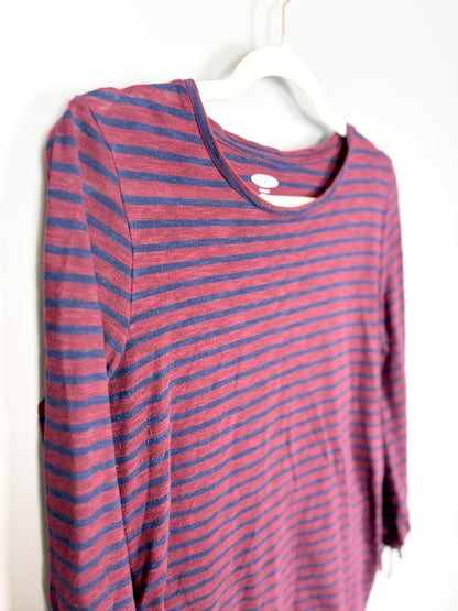 M - Old Navy Burgundy Striped Long Sleeve Top
