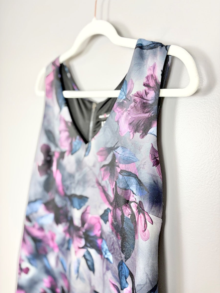 M - Stork & Babe Purple Floral Print Tank