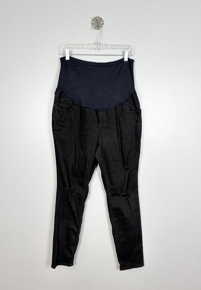 XL/16 Long - Old Navy Black Distressed Jeans