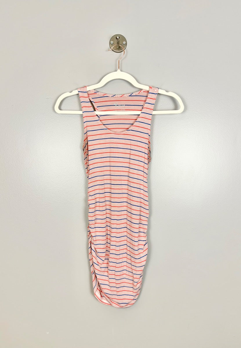 S - Thyme Pink Striped Racerback Tank