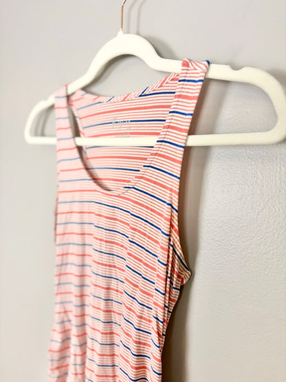 S - Thyme Pink Striped Racerback Tank