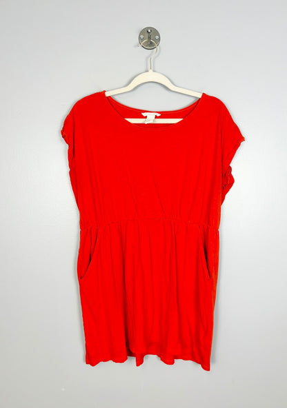 L - H & M Red Peplum Tee