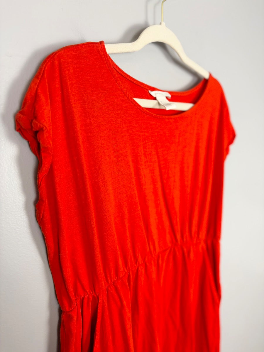 L - H & M Red Peplum Tee