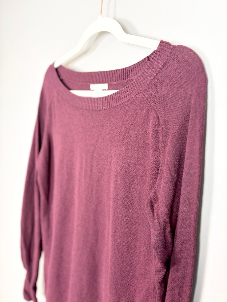 L - H & M Wine Knit Sweater