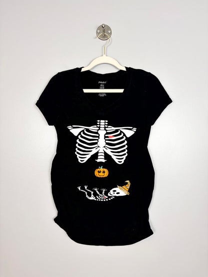 M - Paisley Sky Halloween Skeleton Tee