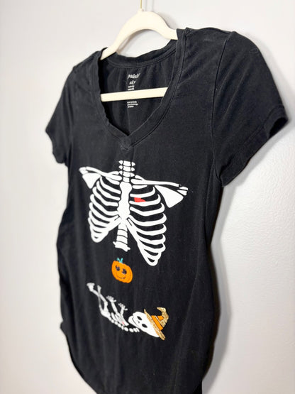 M - Paisley Sky Halloween Skeleton Tee