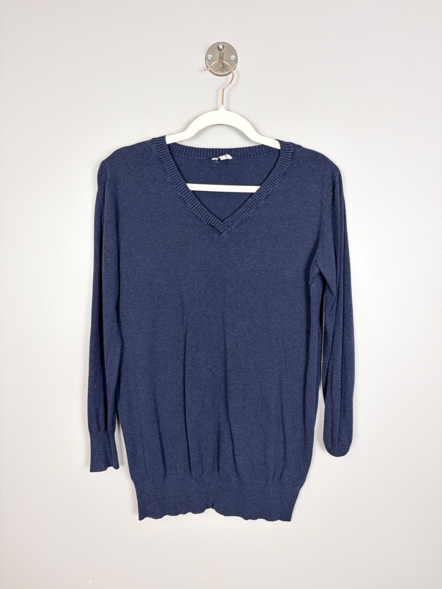 L - Navy V-neck Sweater