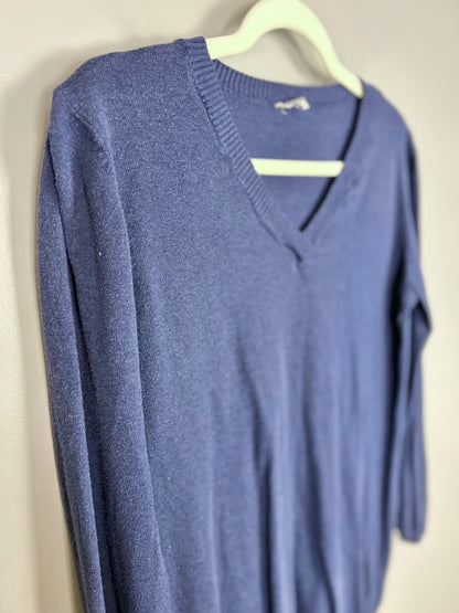L - Navy V-neck Sweater