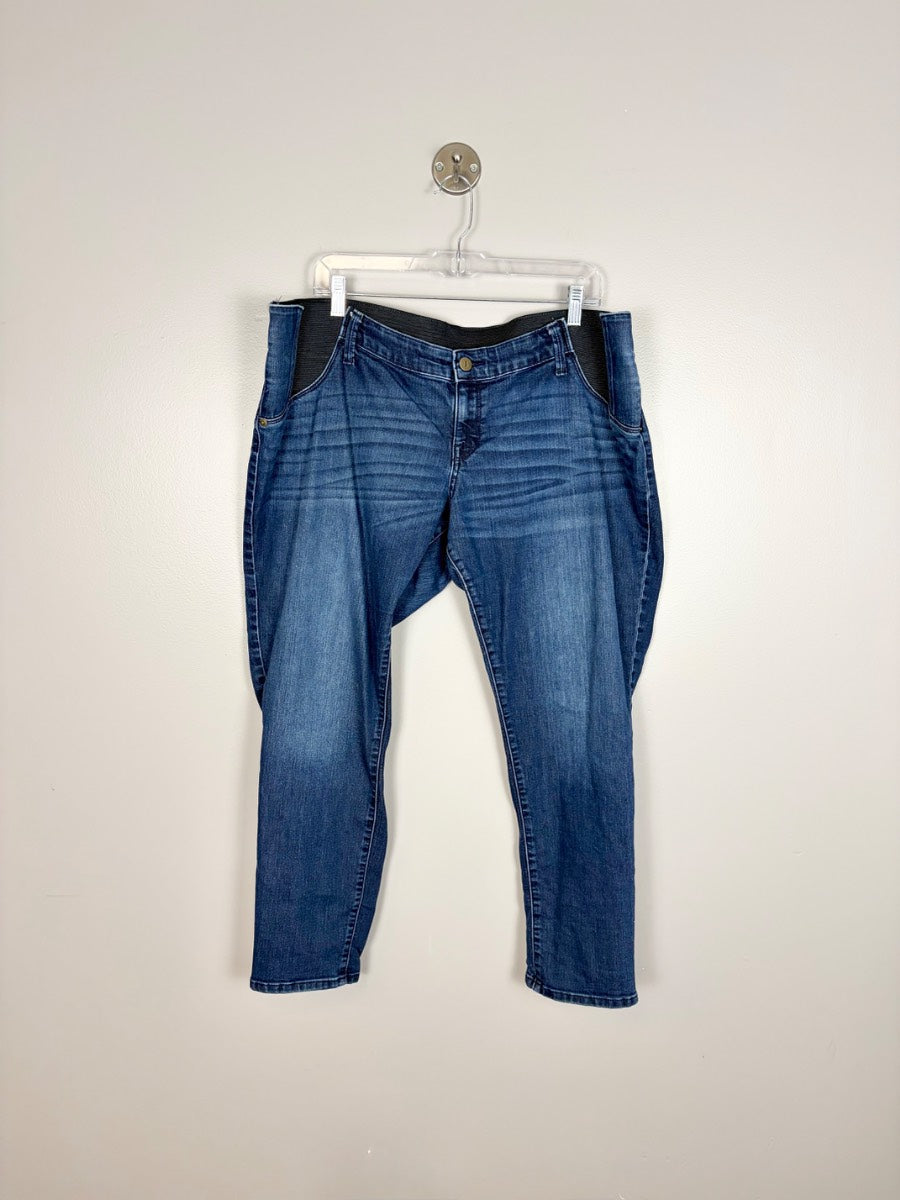 XL - Ingrid & Isabel Dark Wash Low Panel Skinny Maternity Jeans