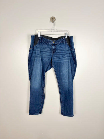 XL - Ingrid & Isabel Dark Wash Low Panel Skinny Maternity Jeans