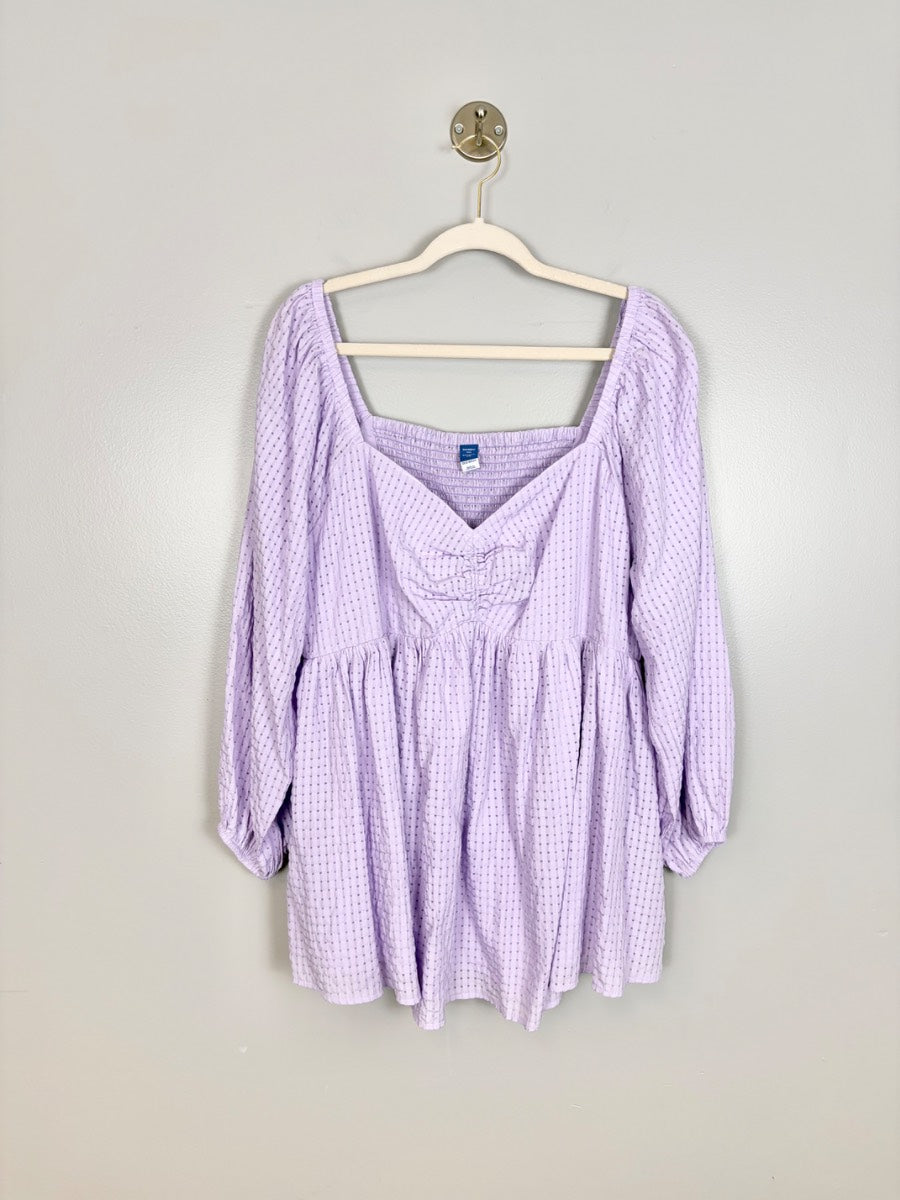 XXL - Old Navy Lavender Smocked Blouse