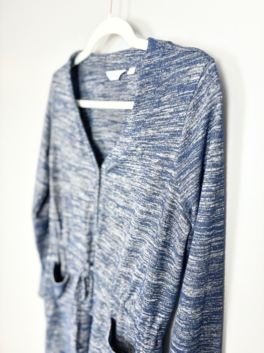 S - Thyme Blue Grey Marled Cardigan