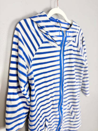 M - Thyme Striped Zip Jacket