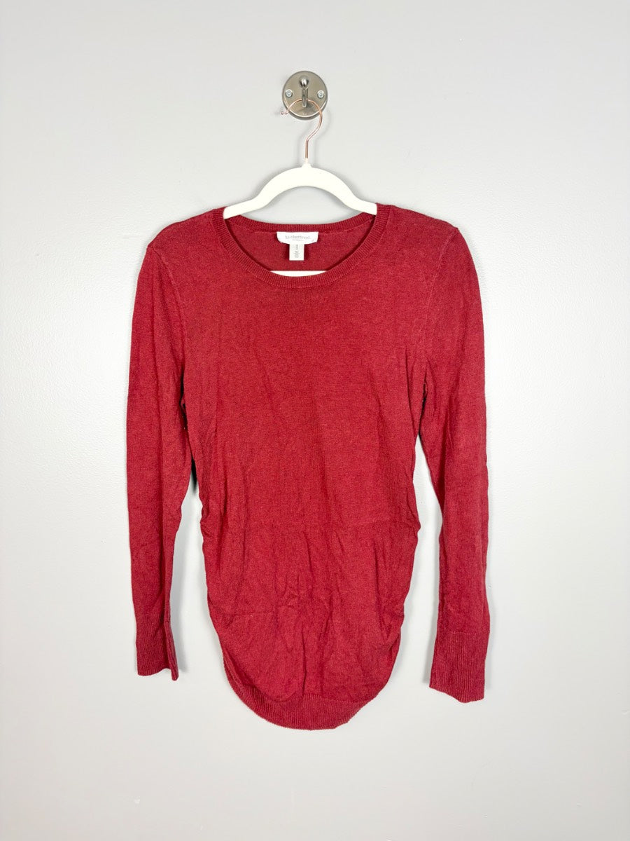 M - Motherhood Red Knit Sweater