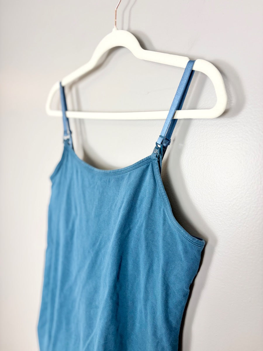 L - Thyme Blue Cami Nursing Tank