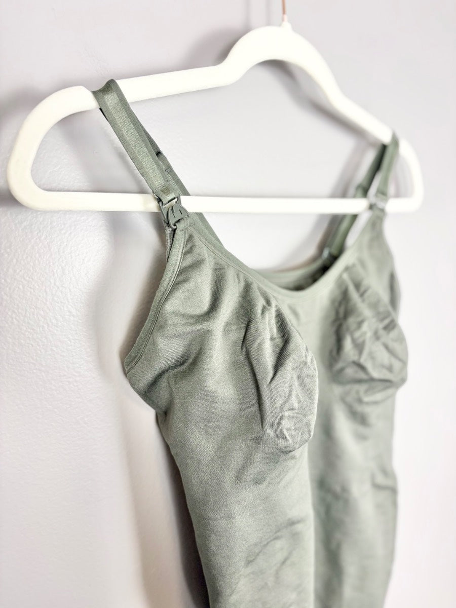 L - Cake Silken Sage Nursing Cami Tank