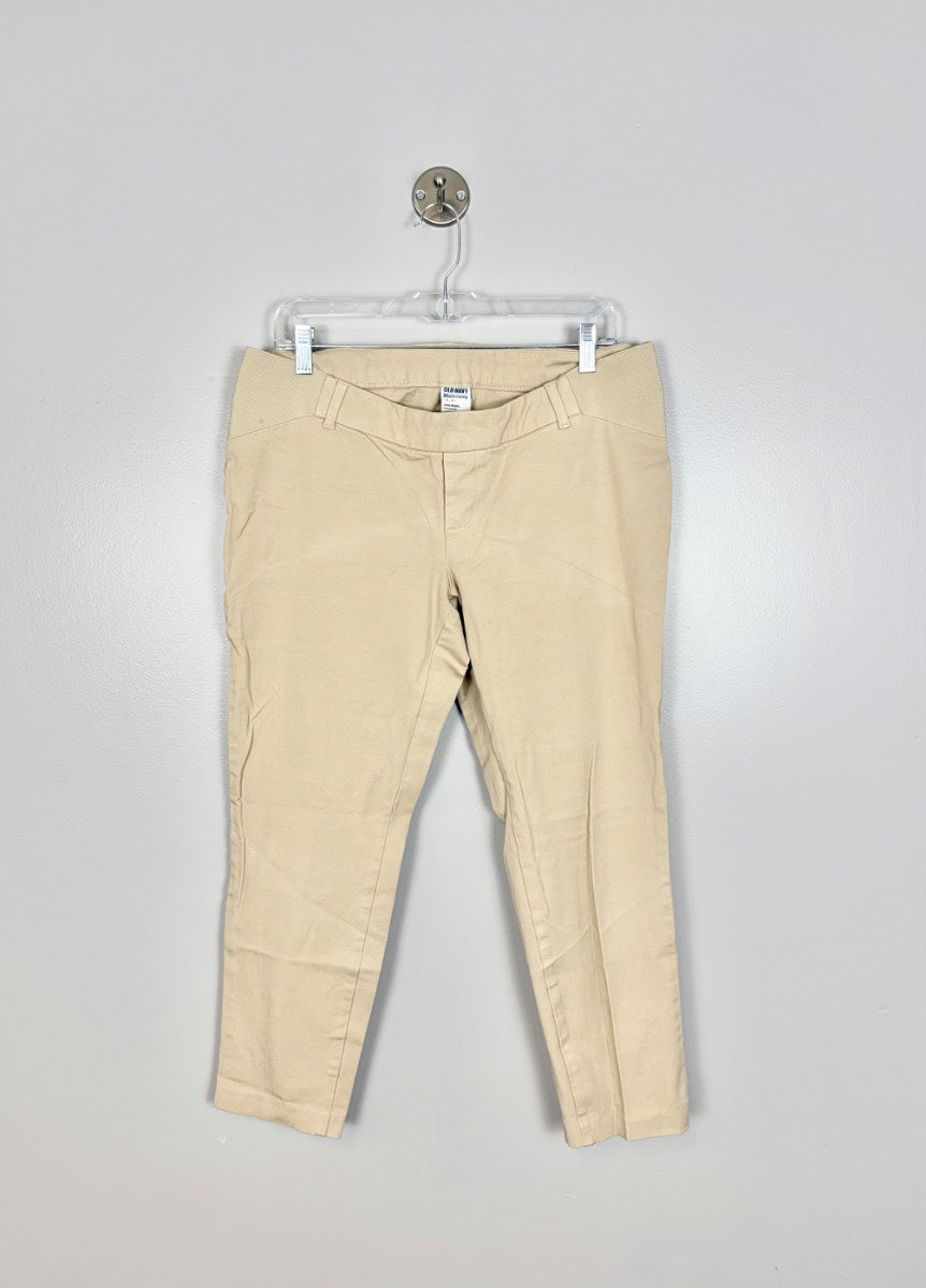 L - Old Navy Khaki Pixie Crop Pants