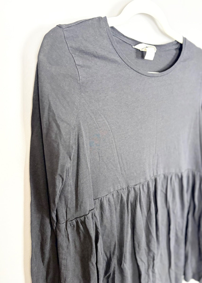 S - H & M Black Babydoll Top