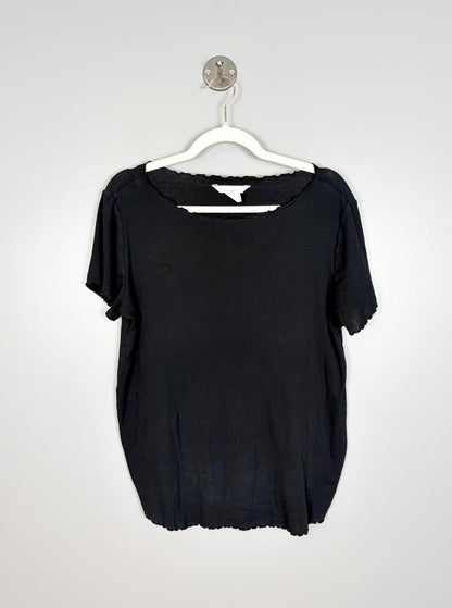 XL - H & M Black Ribbed Tee