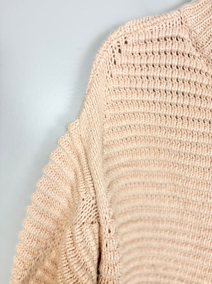 S - H & M Chunky Knit Peach Turtleneck Sweater