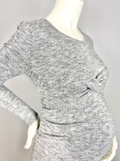 S - Paisley Sky Heather Grey Dress