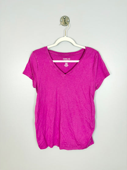 L - Paisley Sky Pink V-neck Short Sleeve Tee
