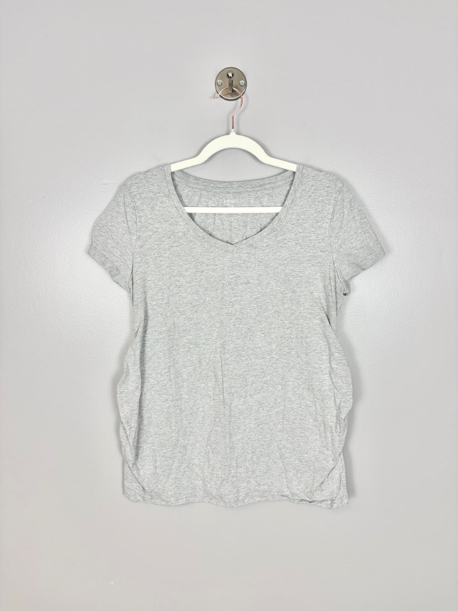 L - Paisley Sky Grey V-neck Tee