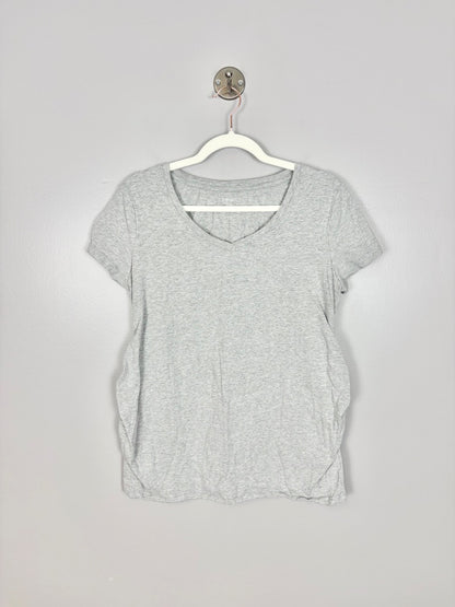 L - Paisley Sky Grey V-neck Tee