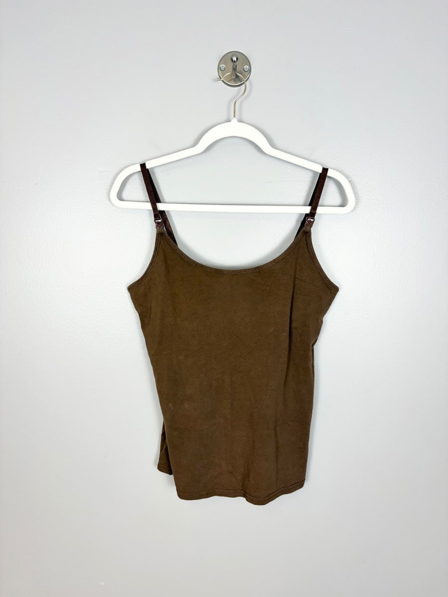L - Old Navy Brown Ribbed Nursing Tank