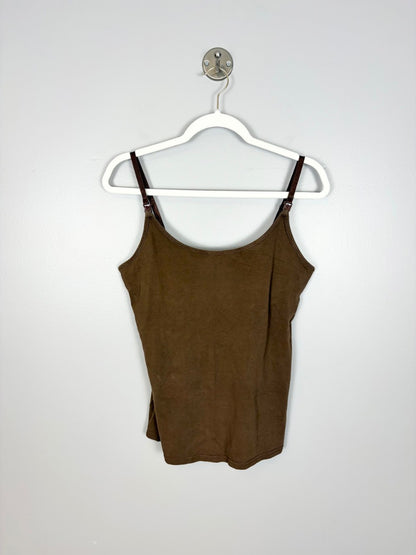L - Old Navy Brown Ribbed Nursing Tank