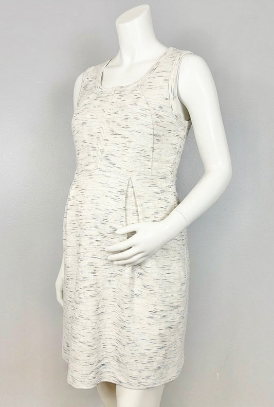L - Thyme Heathered-Cream Sleeveless Nursing Dress