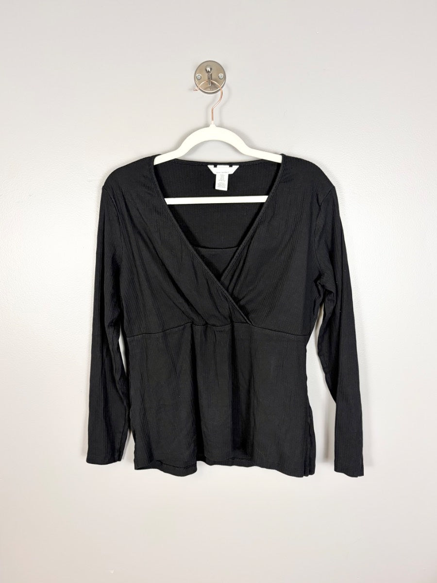 XL - H & M Wrap Front Long Sleeve Nursing Top